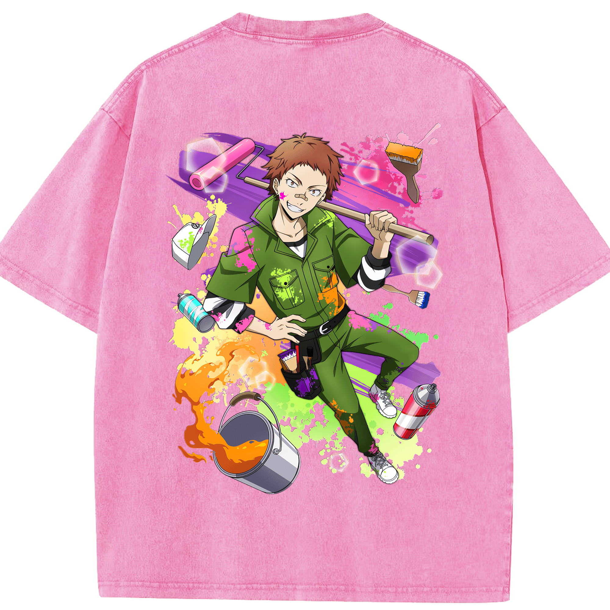 （画像用） 文豪ストレイドッグス Bungo Stray Dogs 綿100% ヴィンテージ風 半袖Tシャツ（背面プリント）
